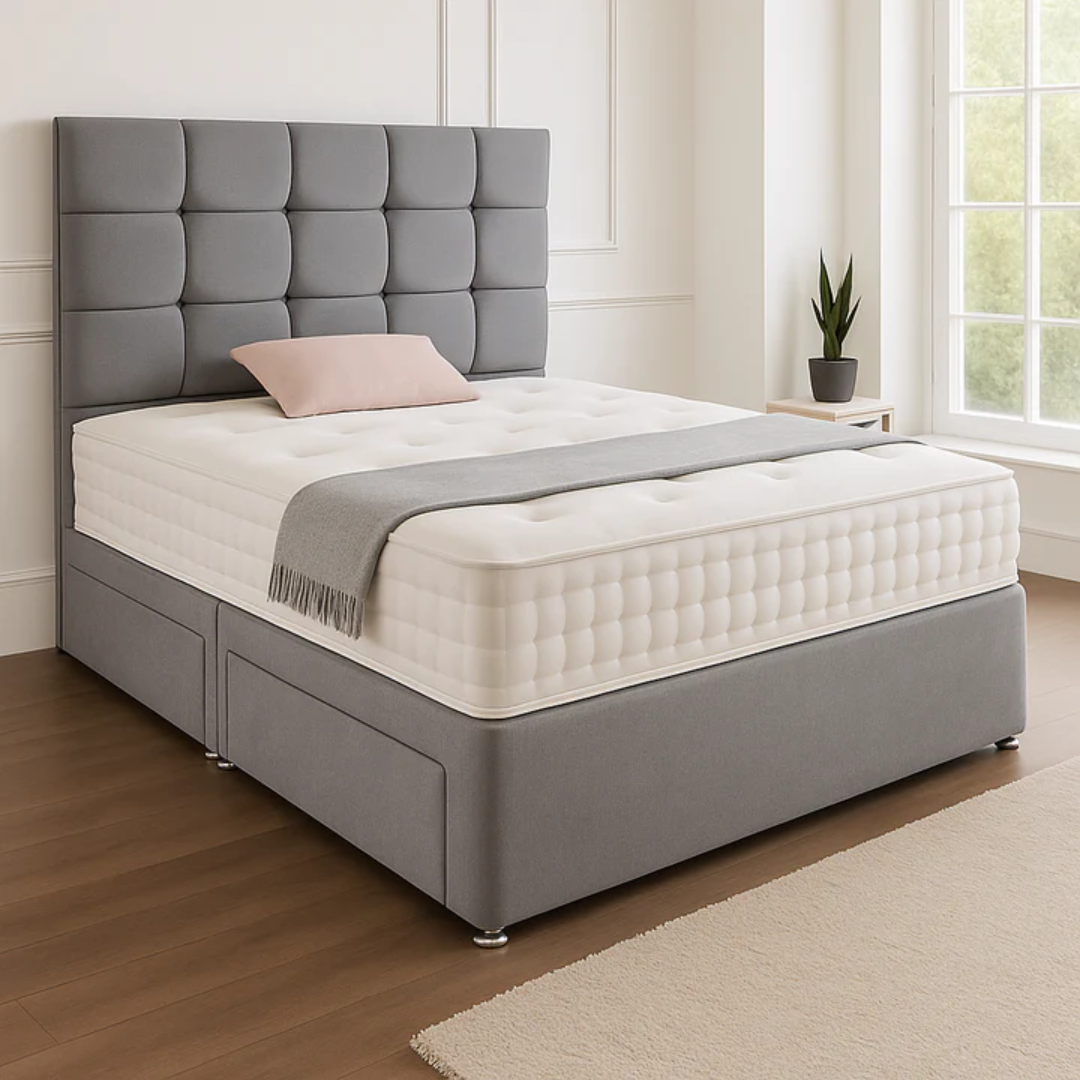 Rio Headboard Divan Set - Choice of Mattress & Optional Storage