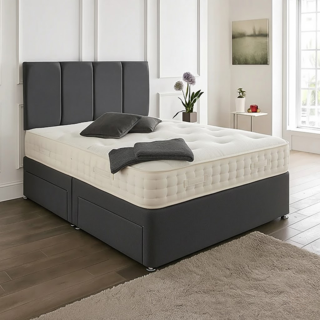 Zanzibar headboard Divan Set - Choice of Mattress & Optional Storage