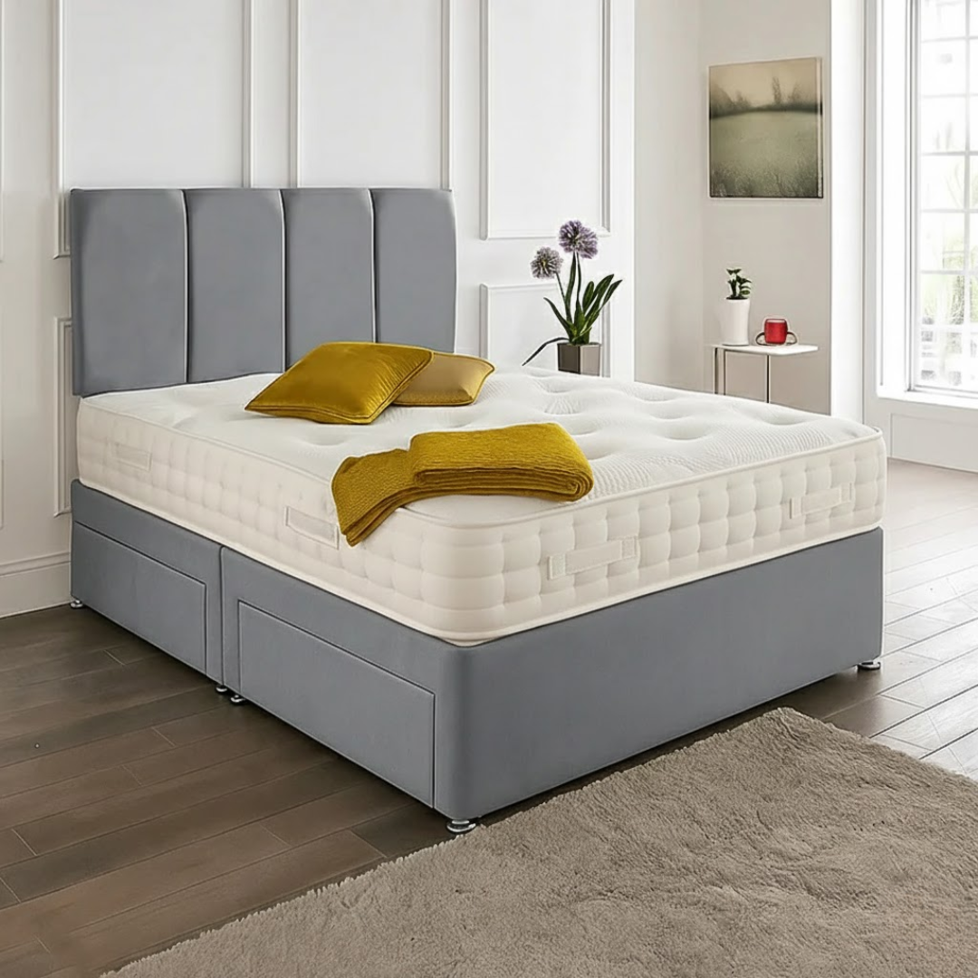 Zanzibar headboard Divan Set - Choice of Mattress & Optional Storage