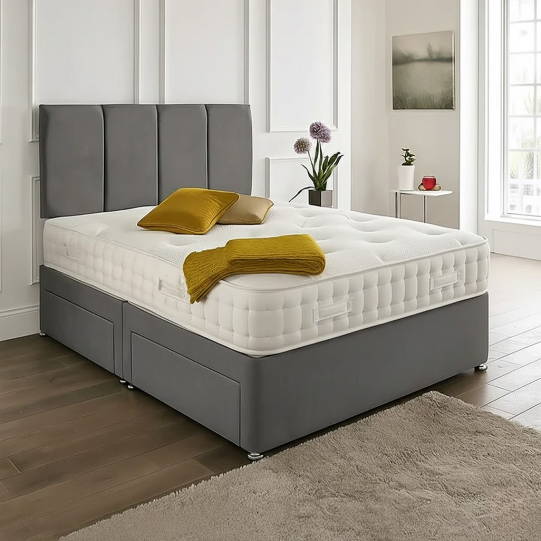 Zanzibar headboard Divan Set - Choice of Mattress & Optional Storage