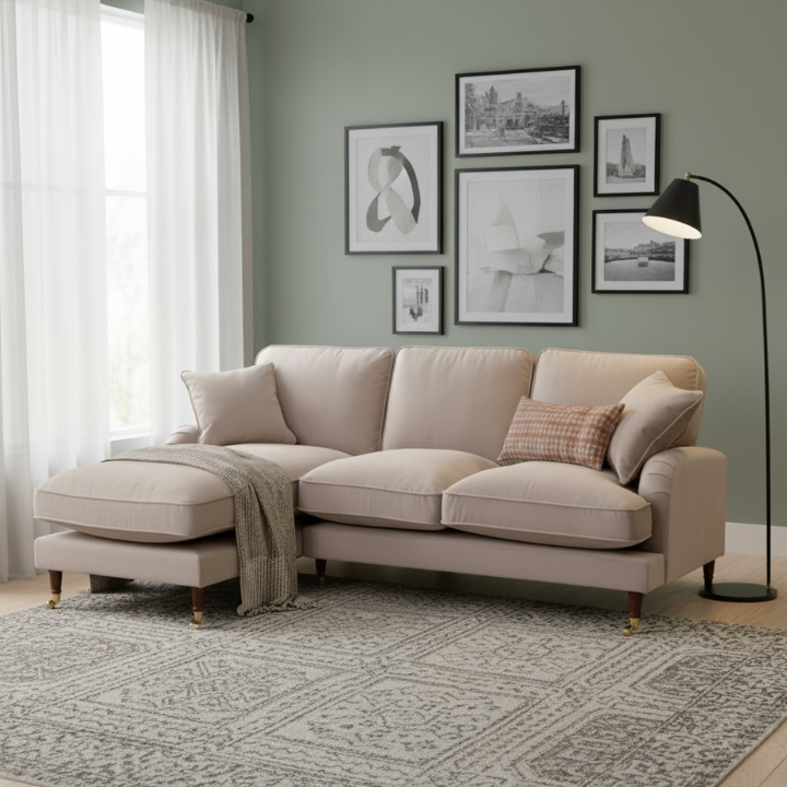 VF Velvet LHF Corner Sofa