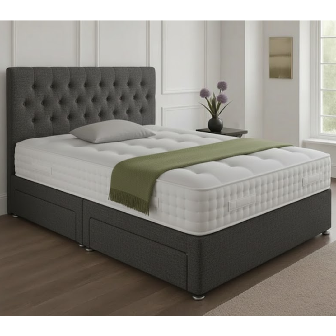 Lisbon Headboard Divan Set - Choice of Mattress & Optional Storage