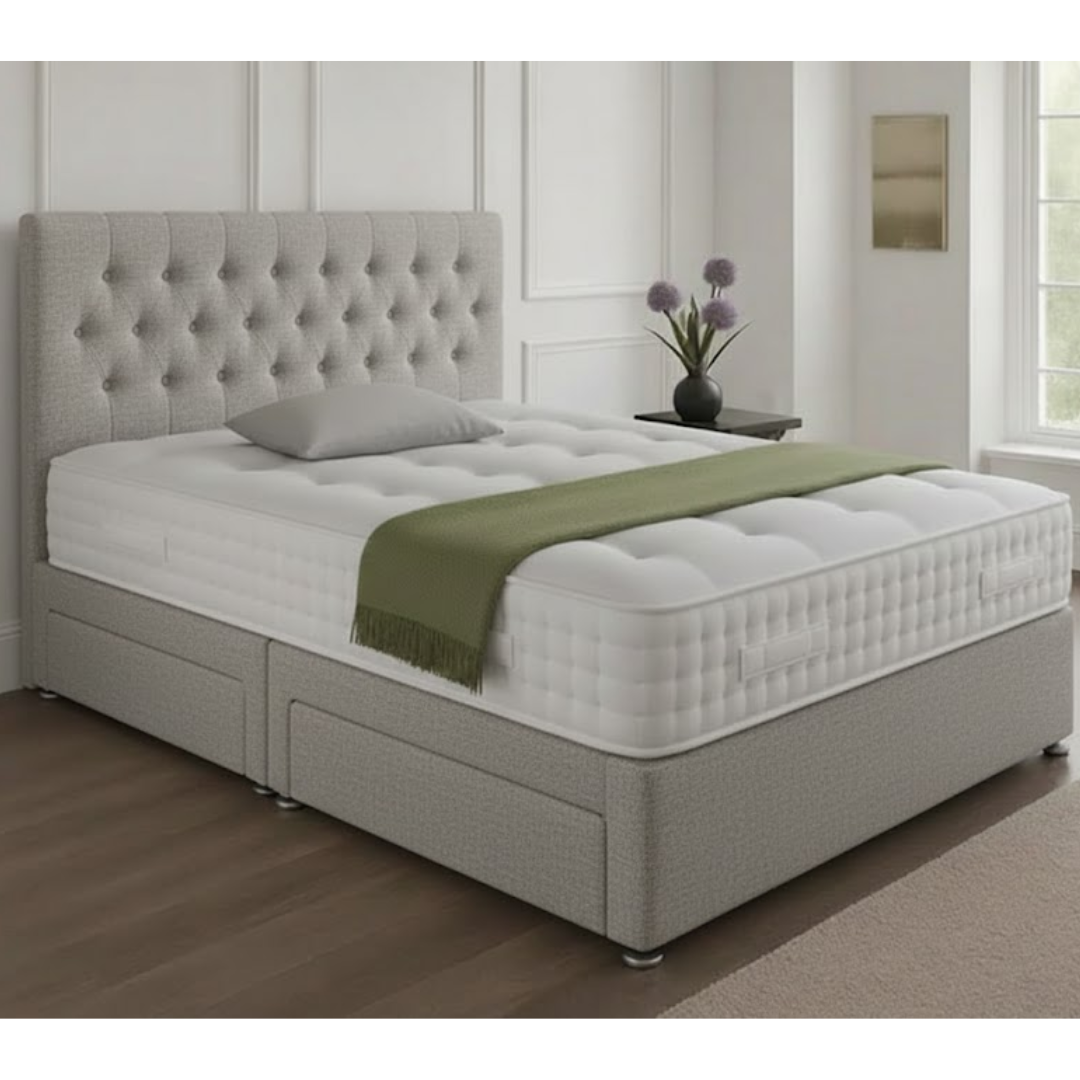 Lisbon Headboard Divan Set - Choice of Mattress & Optional Storage