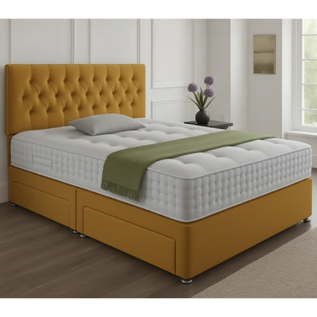 Lisbon Headboard Divan Set - Choice of Mattress & Optional Storage