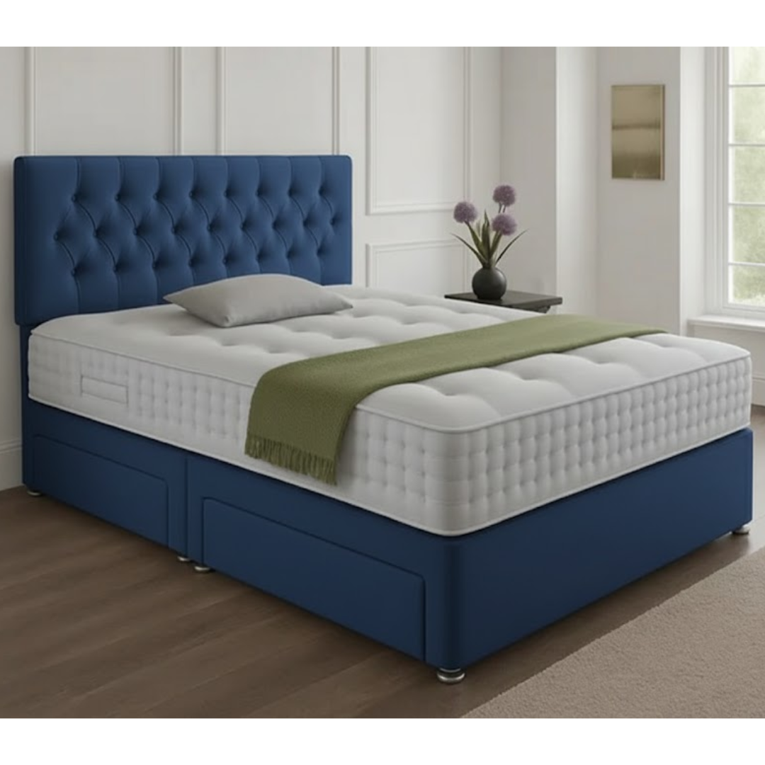 Lisbon Headboard Divan Set - Choice of Mattress & Optional Storage