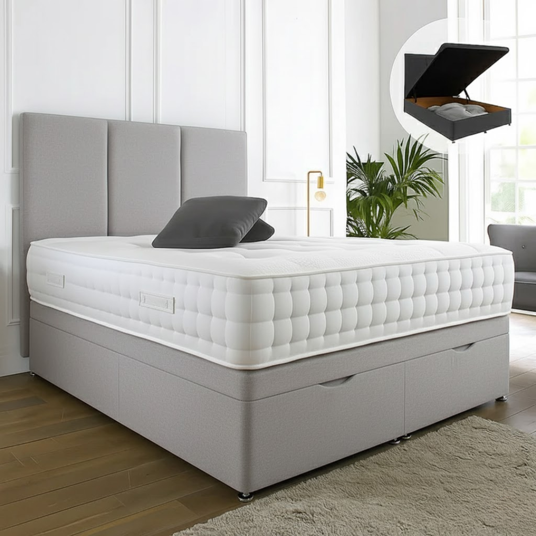 Westminster Ottoman End Lift Storage Divan Bed - With Headboard