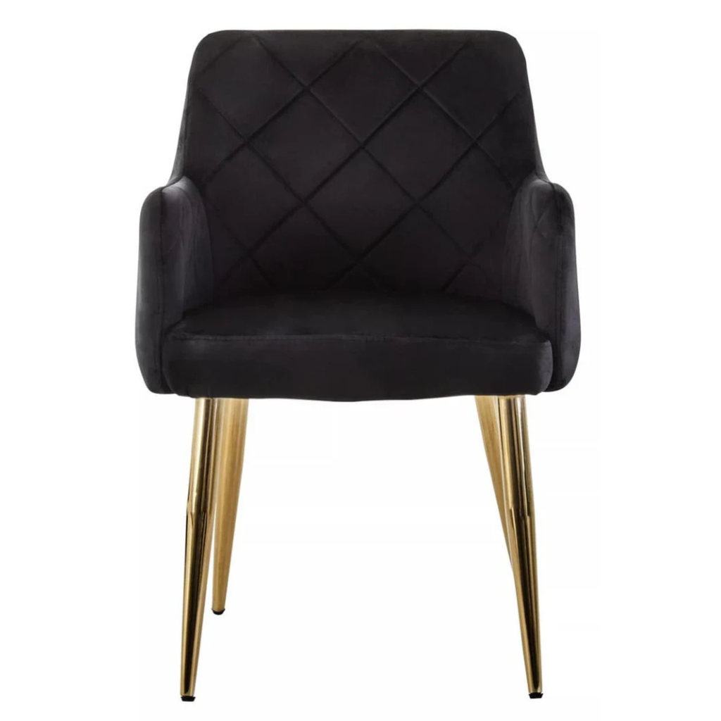 Imperia White Ceramic Marble Effect Dining Table with 6 Black Chairs