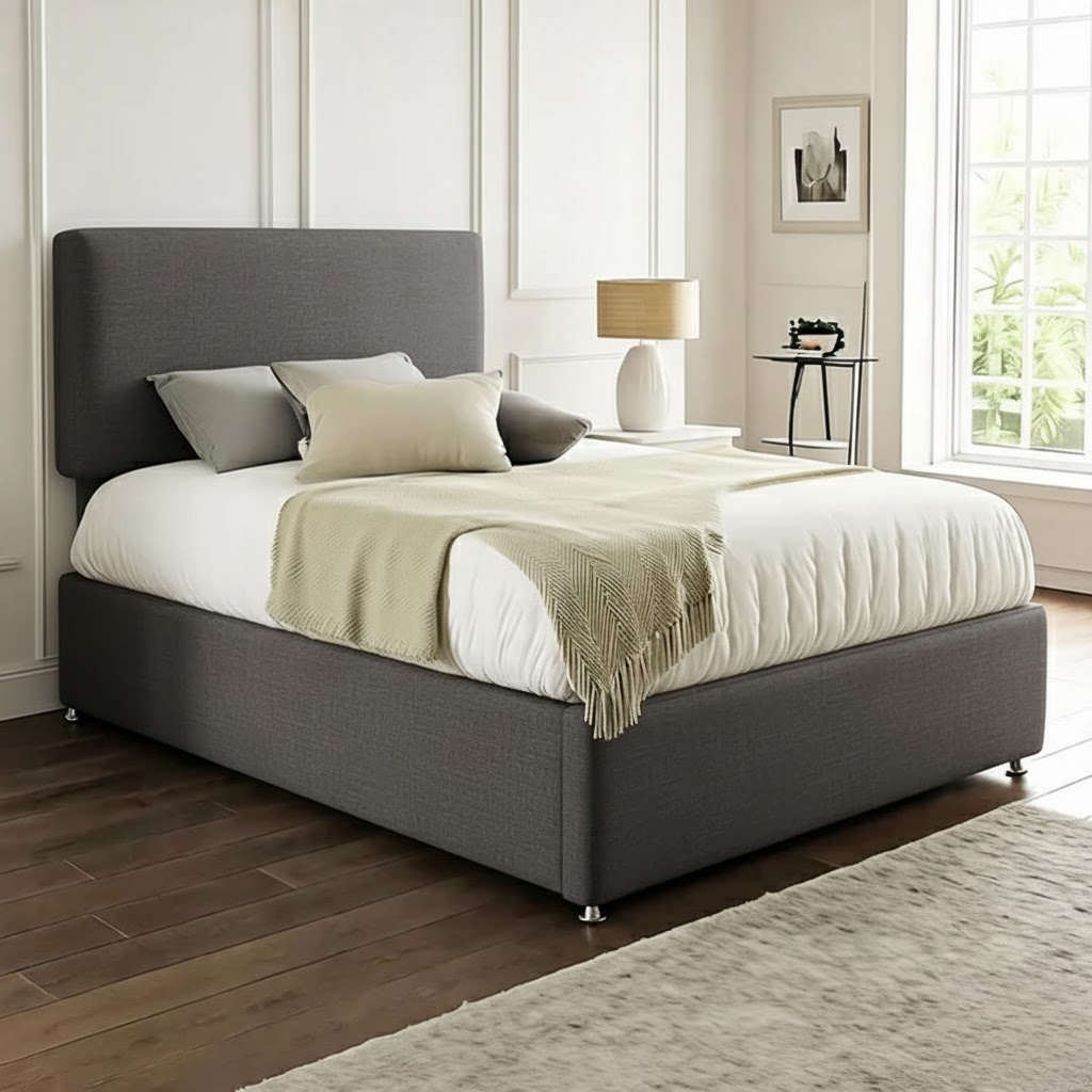 Classic Plain Divan Headboard Divan Set - Choice of Mattress & Optional Storage