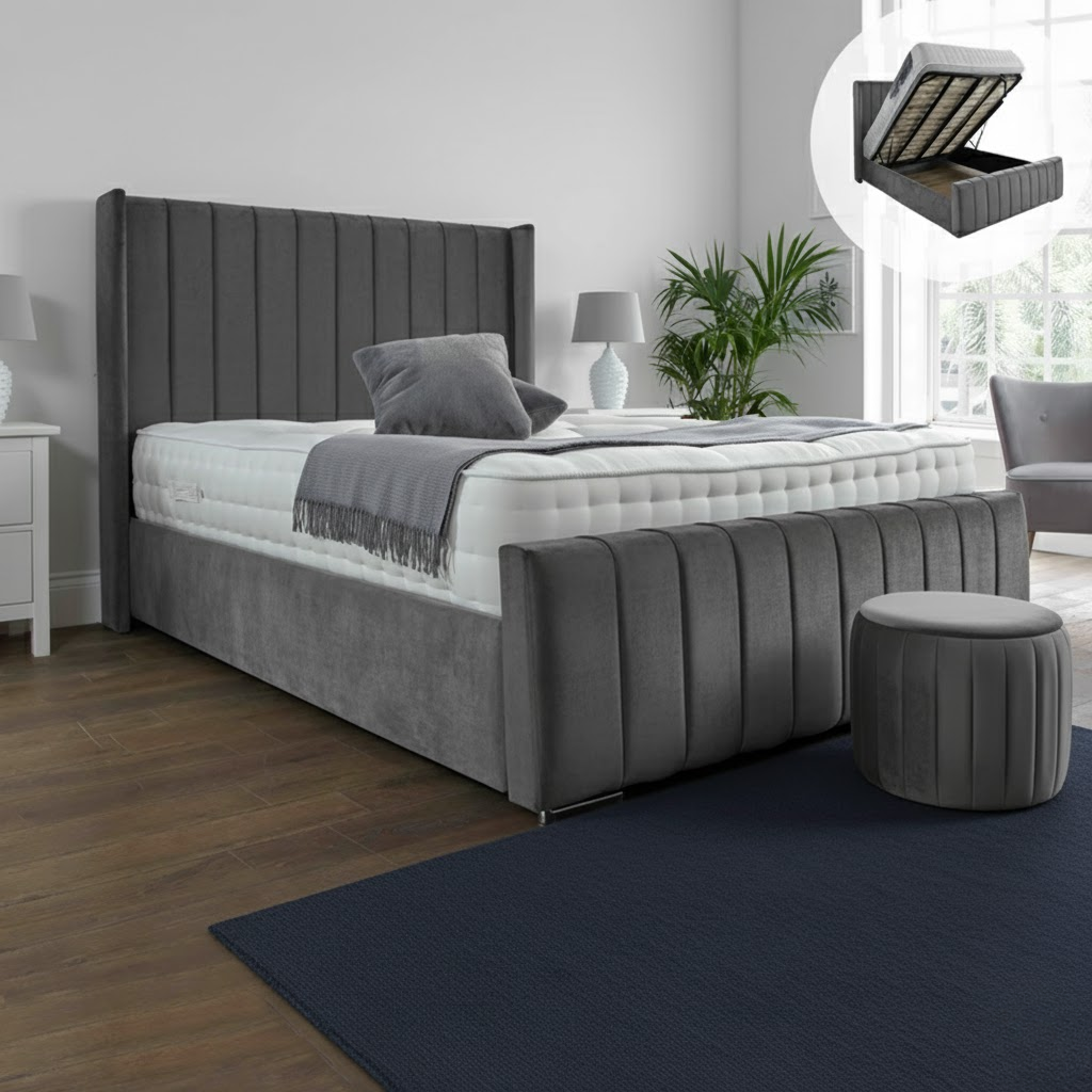 Elisa Ottoman Storage Bed - Optional Mattress