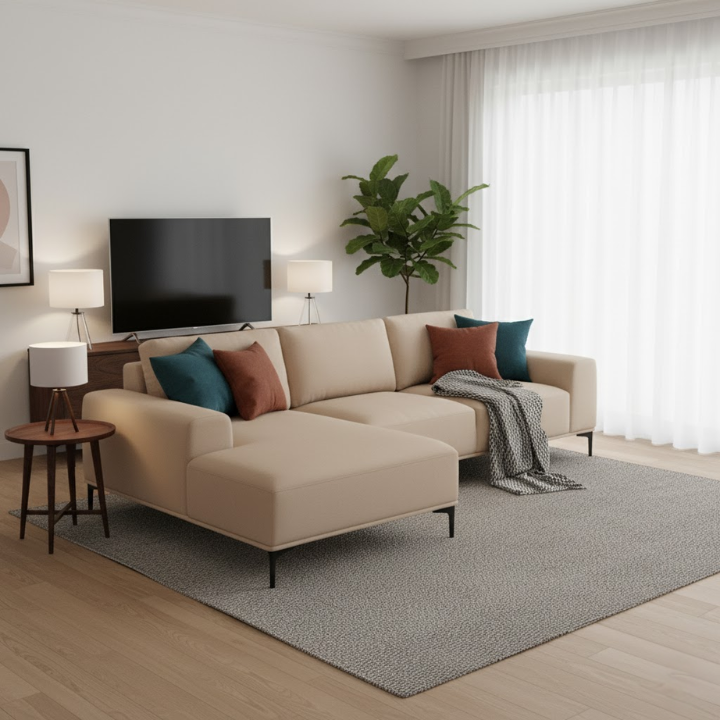 Toulon 3 Seat Natural Fabric