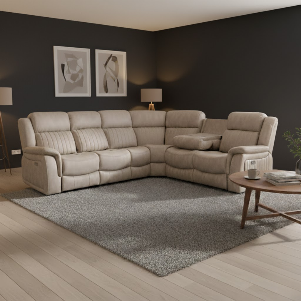 Stone Stanley Corner Sofa |  Available in Manual and Power Options
