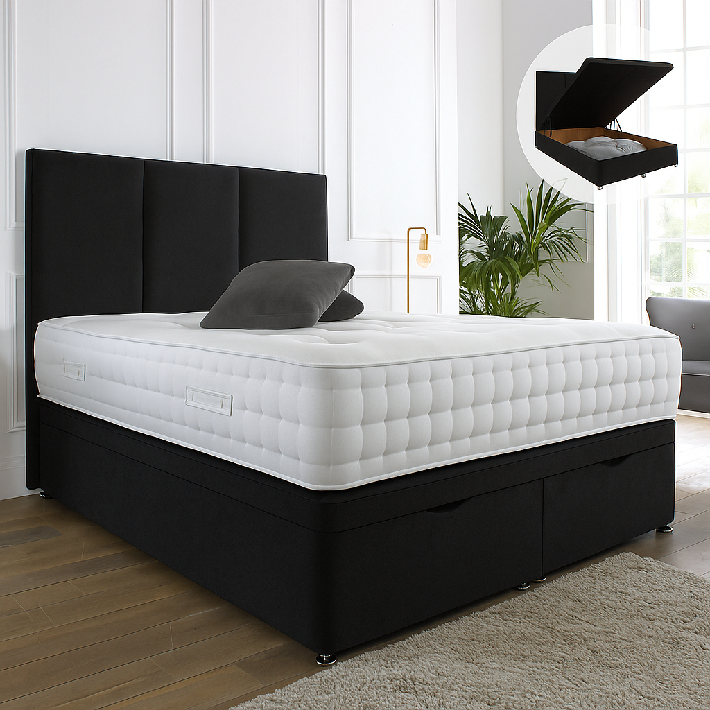 Westminster Ottoman End Lift Storage Divan Bed - Optional Headboard