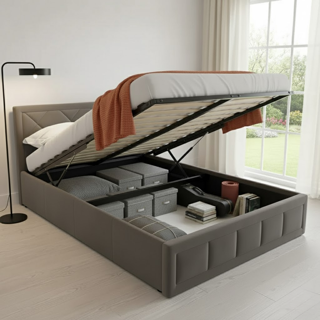 Gia Ottoman Storage Bed - Optional Mattress