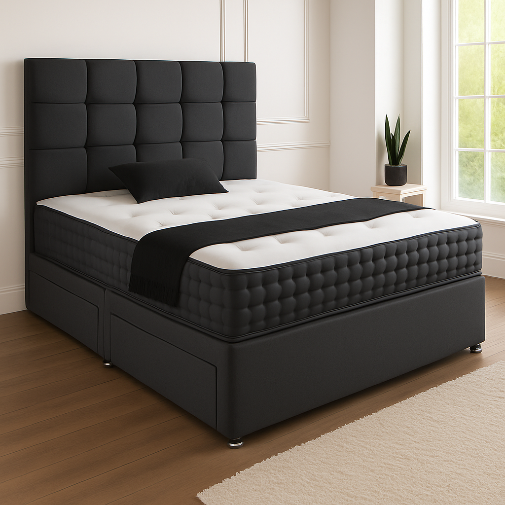 Rio Headboard Divan Set - Choice of Mattress & Optional Storage