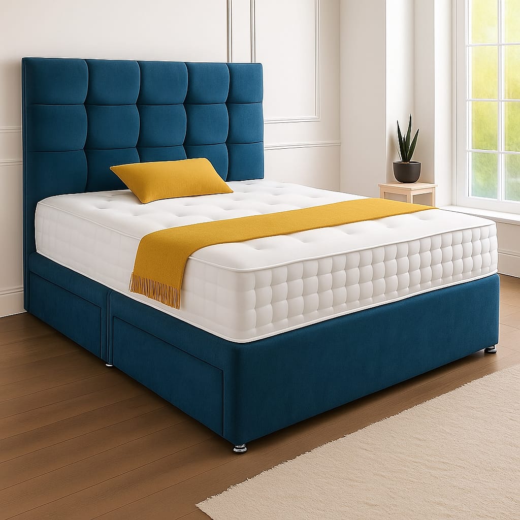 Rio Headboard Divan Set - Choice of Mattress & Optional Storage