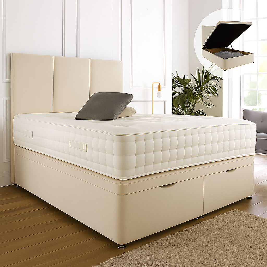 Westminster Ottoman End Lift Storage Divan Bed - Optional Headboard