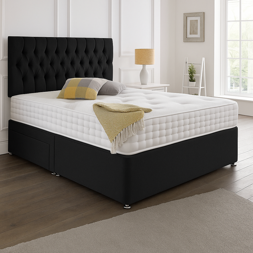 Beirut Headboard Divan Set - Choice of Mattress & Optional Storage