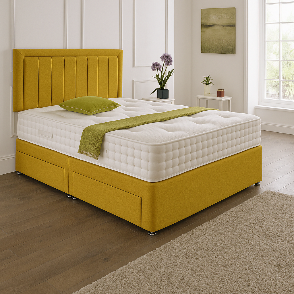 Cairo Headboard Divan Set – Choice of Mattress & Optional Storage