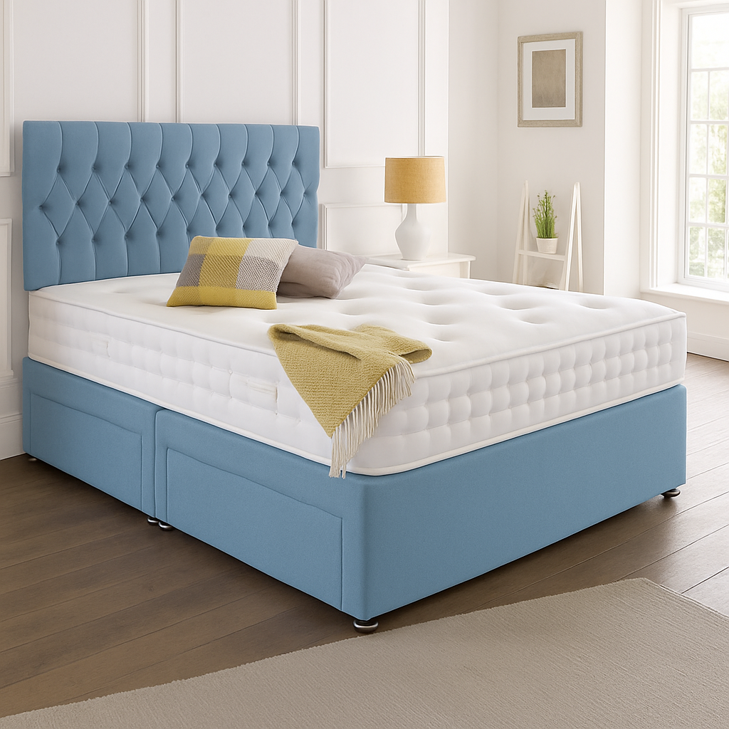 Beirut Headboard Divan Set - Choice of Mattress & Optional Storage