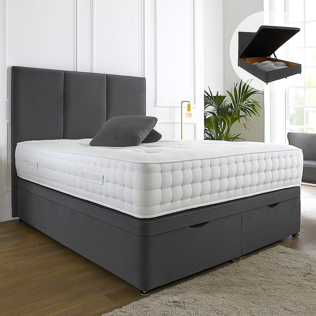 Westminster Ottoman End Lift Storage Divan Bed - Optional Headboard