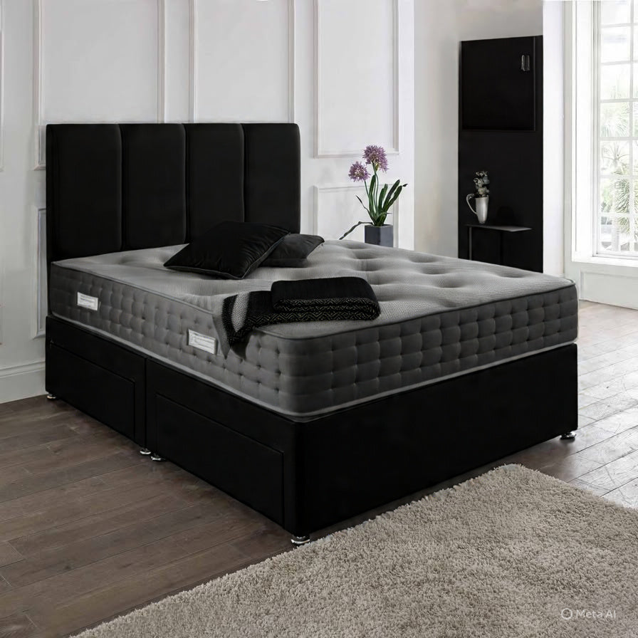 Zanzibar headboard Divan Set - Choice of Mattress & Optional Storage