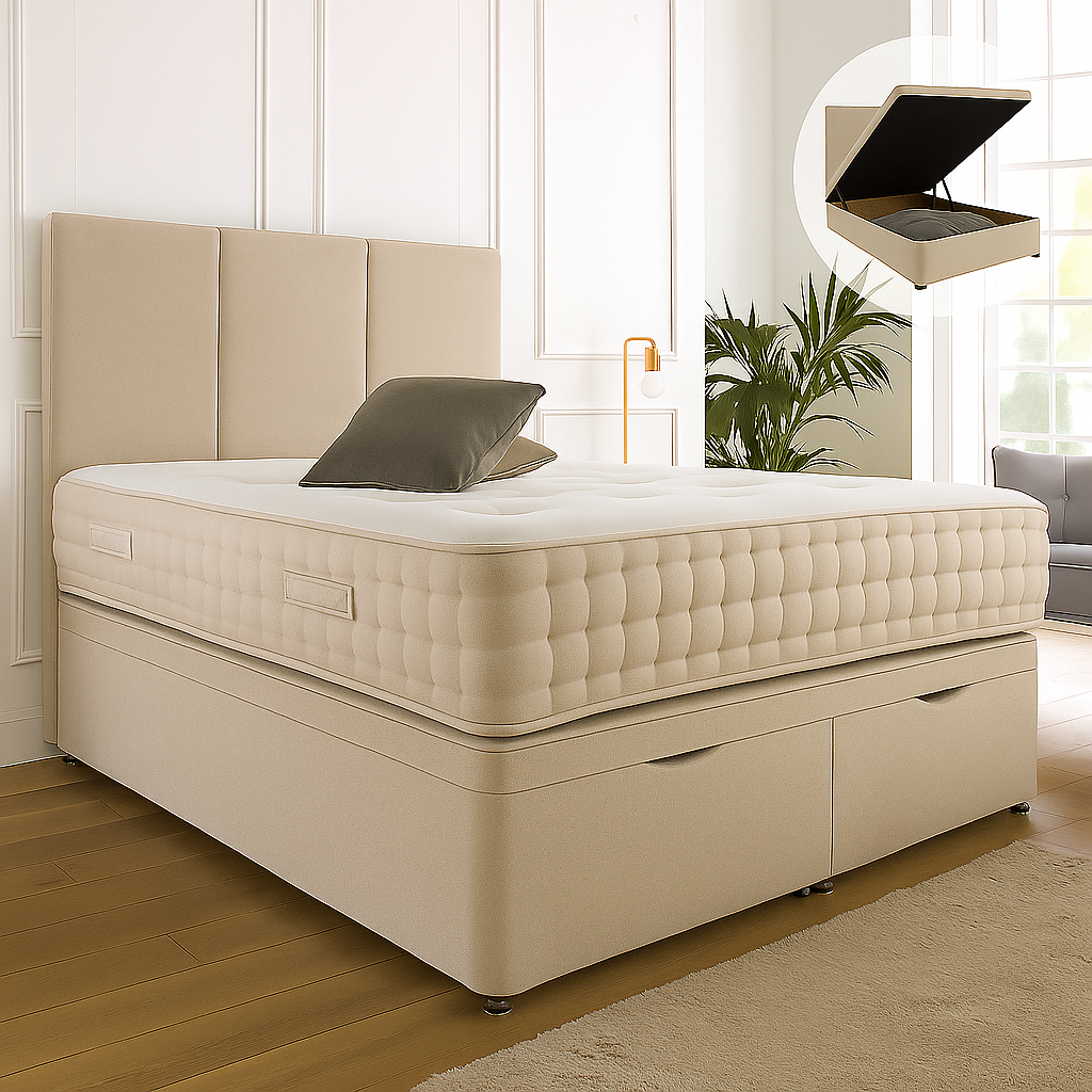 Westminster Ottoman End Lift Storage Divan Bed - Optional Headboard