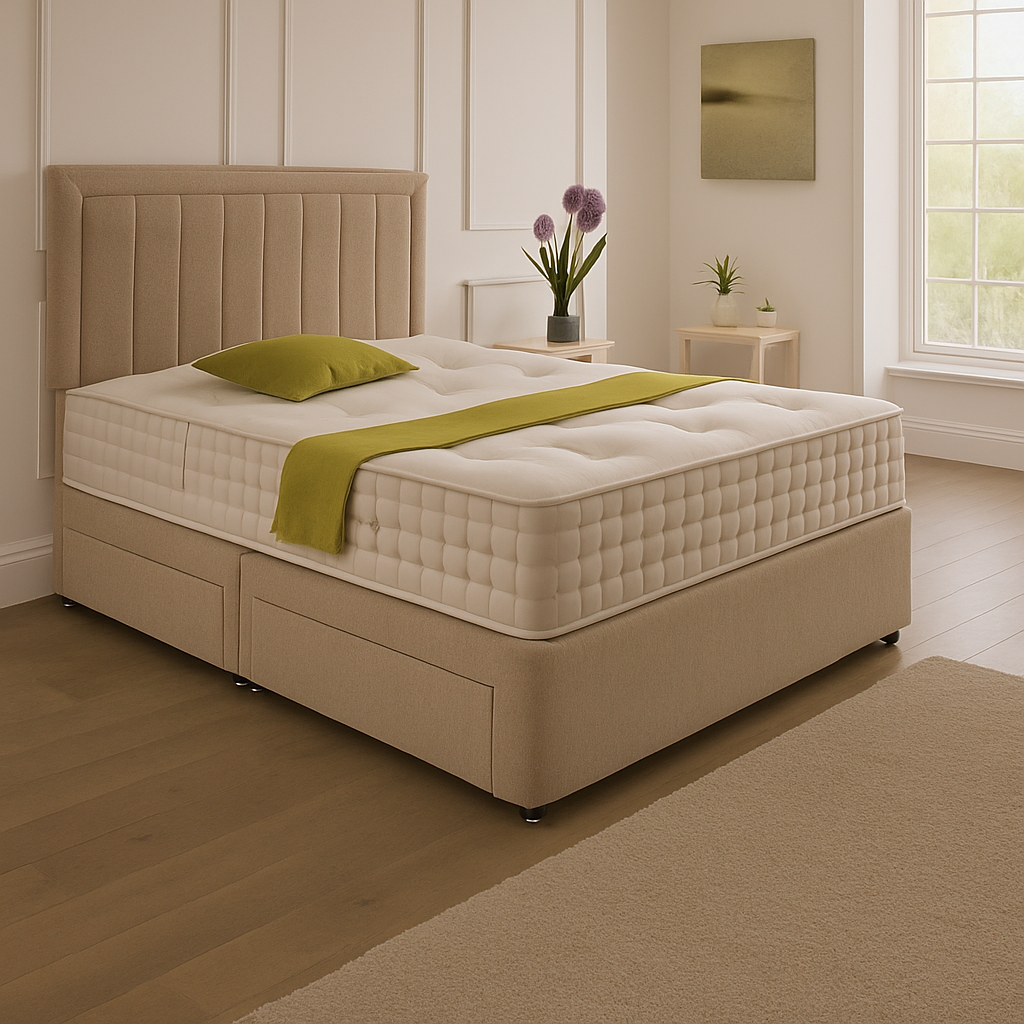 Cairo Headboard Divan Set – Choice of Mattress & Optional Storage