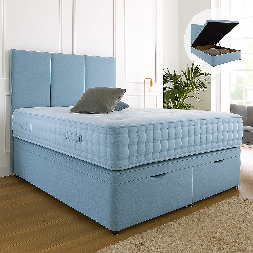 Westminster Ottoman End Lift Storage Divan Bed - Optional Headboard