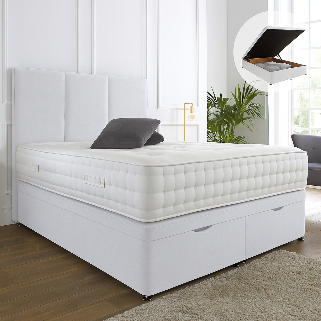 Westminster Ottoman End Lift Storage Divan Bed - Optional Headboard